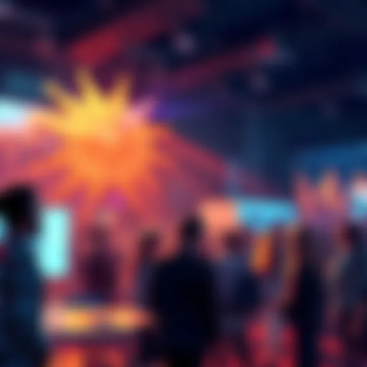 A scene showing AI agents and blockchain technology being discussed at ETHDenver 2026 with people engaging in conversation and innovation