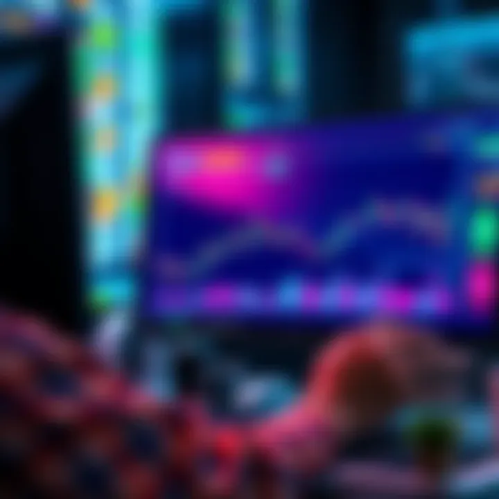 A trader analyzing cryptocurrency trends on a computer screen with AI tools