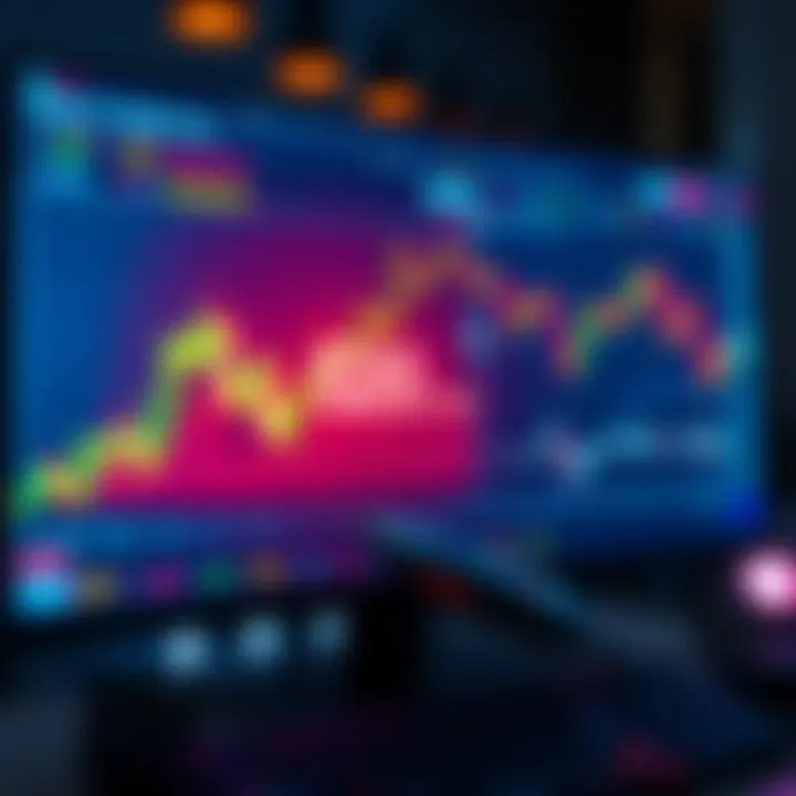 An AI program displaying cryptocurrency trade results on a computer screen with graphs and numbers