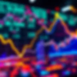 Graph showing a 21% increase in AI cryptocurrency market cap with colorful lines and upward trend.