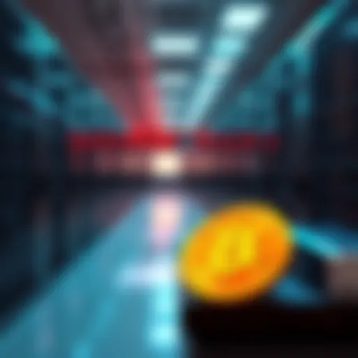 A modern data centre setup with AI servers and bitcoin mining rigs side by side, showcasing the possibility of repurposing facilities.