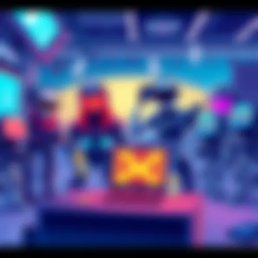 AI Gaming Characters and Services Illustration showing new AI gaming characters engaging in various gaming activities, highlighting innovation in gaming services.