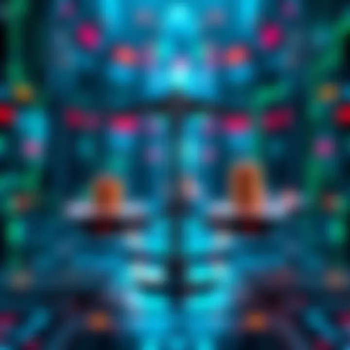 A visual of AI systems symbolically weighing financial rewards, representing Bittensor's TAO impact on innovation and resource distribution in tech.