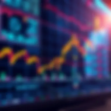 A stock market graph showing an upward trend with AI technology icons like robots and circuits, representing investment in AI stocks.