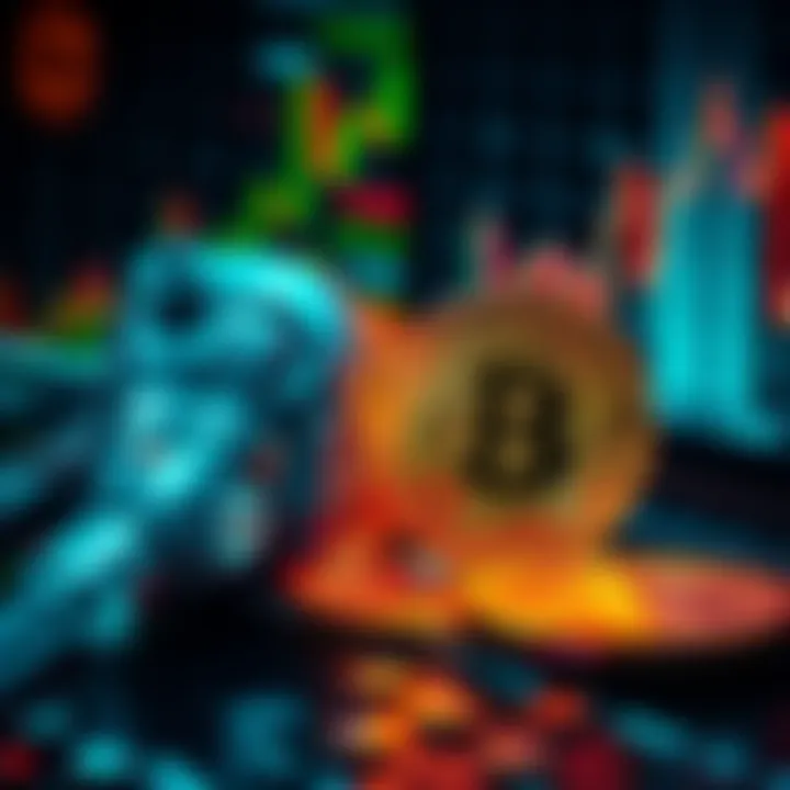 A comparison of rising AI stocks and declining Bitcoin values, illustrating the shift in investments due to IPOs.