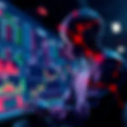 An AI trading agent analyzing cryptocurrency data on a screen for DeFi trades