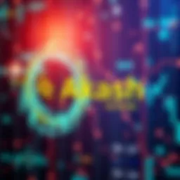 Logo of Akash Network with a digital background