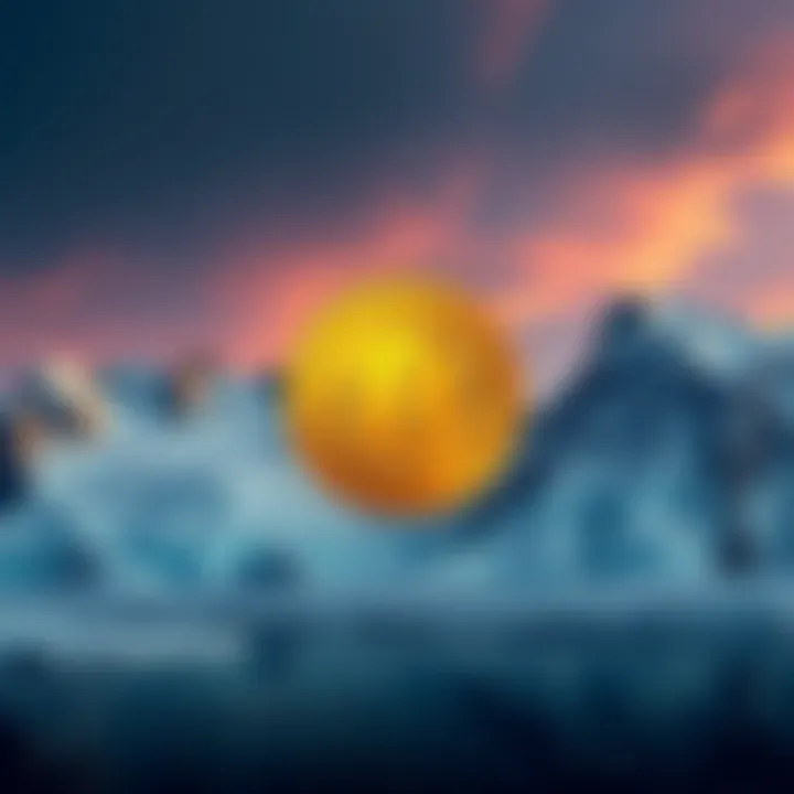 A Bold Proposition: Alaska and Bitcoin A juxtaposition of Alaska's wilderness and the digital symbol for Bitcoin, representing a controversial economic debate.