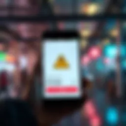 A smartphone screen showing an automatic rent conversion feature selecting the maximum amount. A warning symbol is displayed to highlight caution.