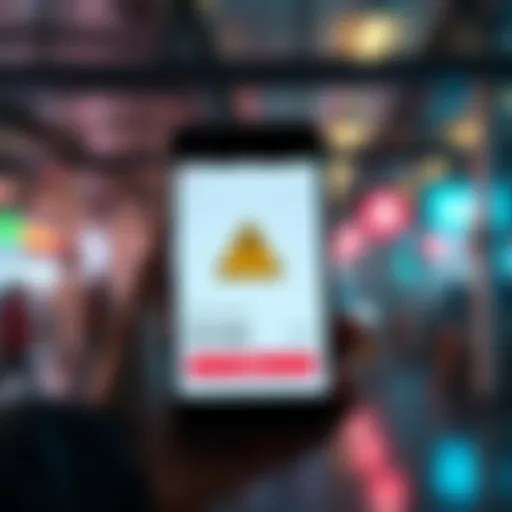 A smartphone screen showing an automatic rent conversion feature selecting the maximum amount. A warning symbol is displayed to highlight caution.