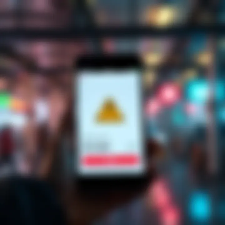 A smartphone screen showing an automatic rent conversion feature selecting the maximum amount. A warning symbol is displayed to highlight caution.