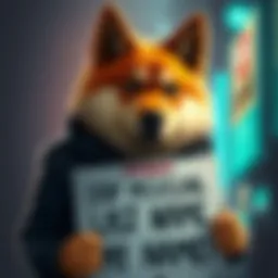 Alexander J. Doge standing with a serious expression, holding a sign that reads 'Stop Misusing My Last Name'.