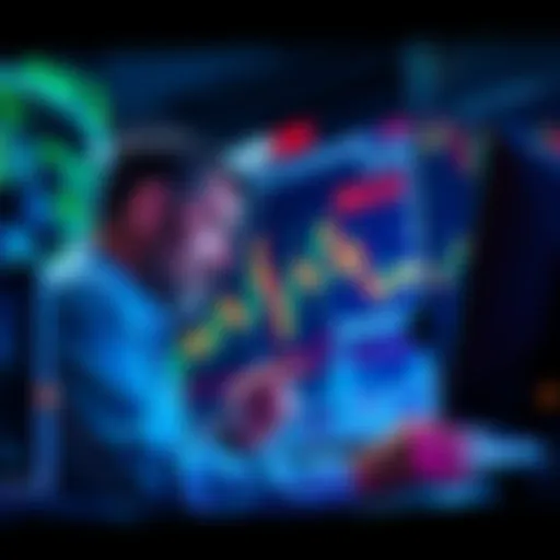 Traders analyzing ALGO's price chart as it approaches the 0.12 resistance level