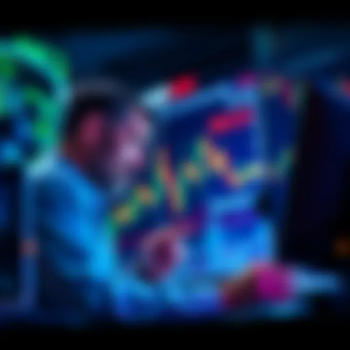 Traders analyzing ALGO's price chart as it approaches the 0.12 resistance level