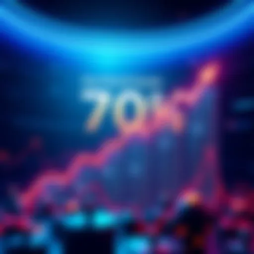 A graphic showing Algorand's dominance in the Real World Assets market with 70% share, featuring stablecoins and digital assets in an upward trend.