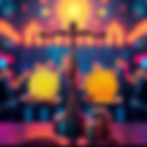 A visual representation of algorithmic stablecoins with symbols depicting stability and fragility, showcasing a balance scale with coins on one side and market charts on the other.