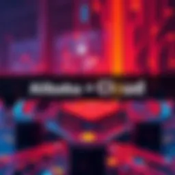 Representation of Alibaba Cloud and Theta Network partnership for AI services with graphical elements of decentralized computing and GPU technology