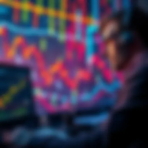 A visual representation of the altcoin market in decline, showing falling cryptocurrency charts and a worried investor looking at a screen.