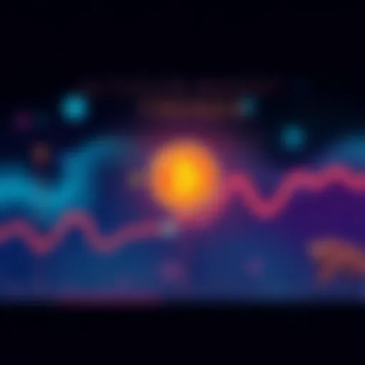 An illustration showing a graph with fluctuating trends representing altcoin market cycles, with a contrasting bear and bull symbol.