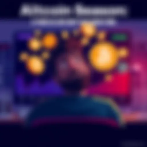 Altcoin Season Concept Illustration showing a person feeling confused while looking at various altcoins and Bitcoin prices on a screen, symbolizing the emotional struggle of investing during altcoin season