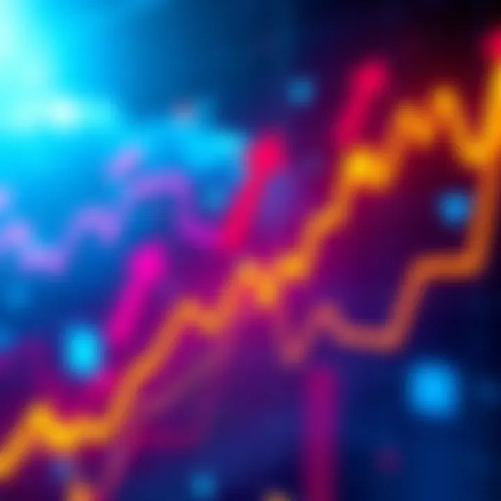 A graph showing fluctuating market trends of alternative coins with arrows indicating buying opportunities during dips.