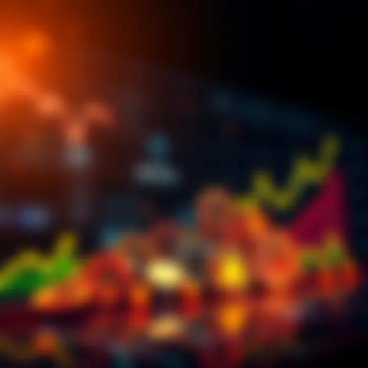 A line graph displaying the upward trends of various altcoins against Bitcoin, symbolizing the current altseason.