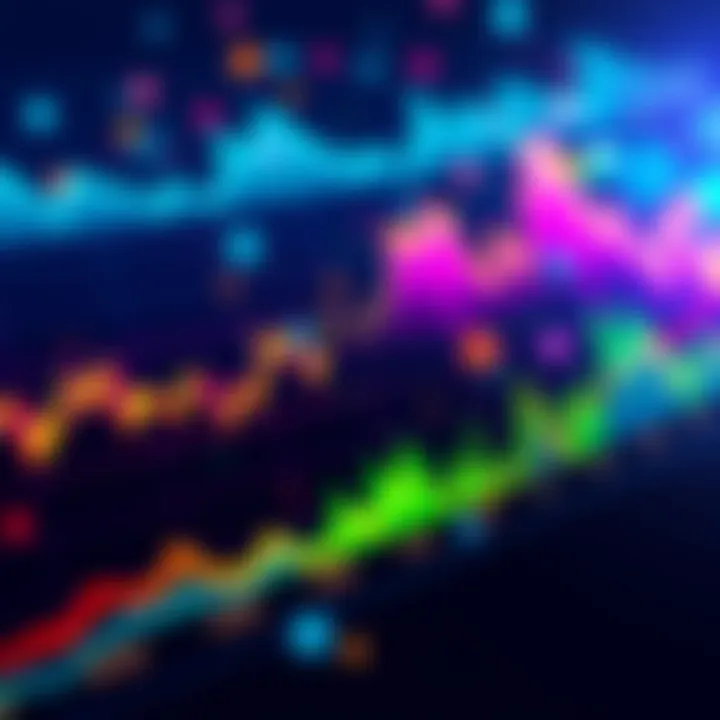 Graph showing altcoin trends A colorful graph depicting rising and falling trends of various altcoins over time, symbolizing the ongoing debate about altcoin season.