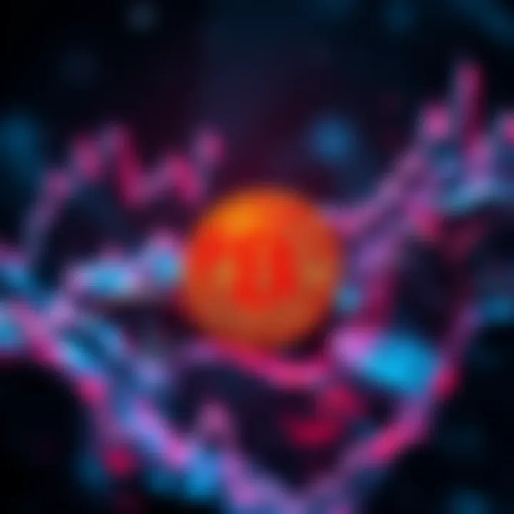 A graphic showing Bitcoin's price rising while altcoins' prices drop, symbolizing the market trend of altcoins lagging behind Bitcoin.