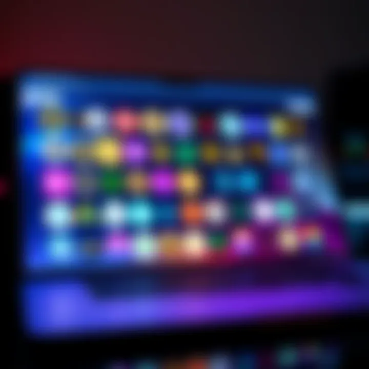 A collection of various altcoin logos displayed on a laptop screen, symbolizing an investment portfolio during alt season.