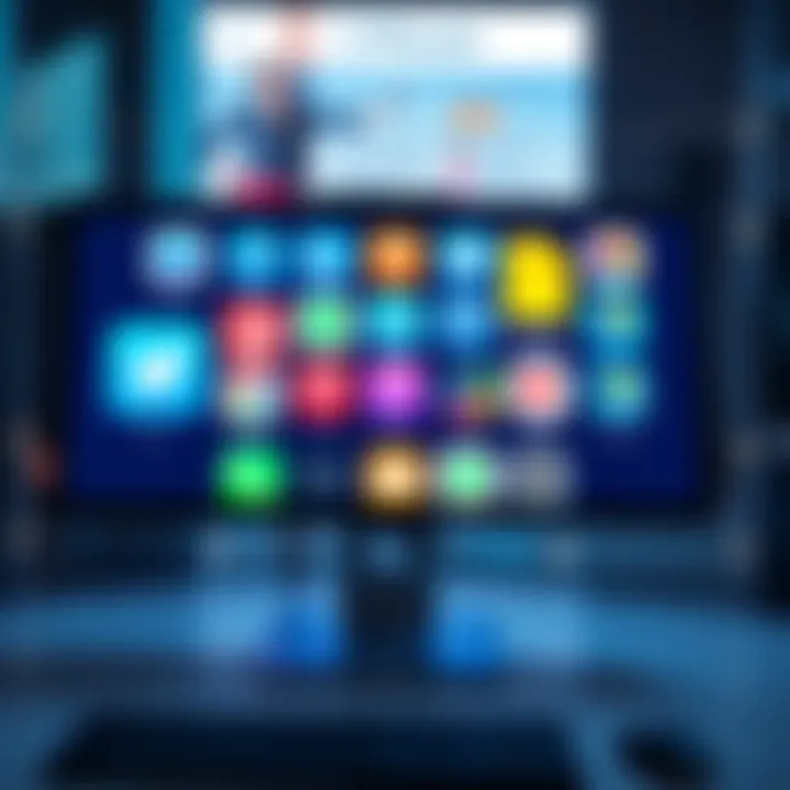 A computer screen displaying various app icons representing alternatives to Piscan during its downtime.