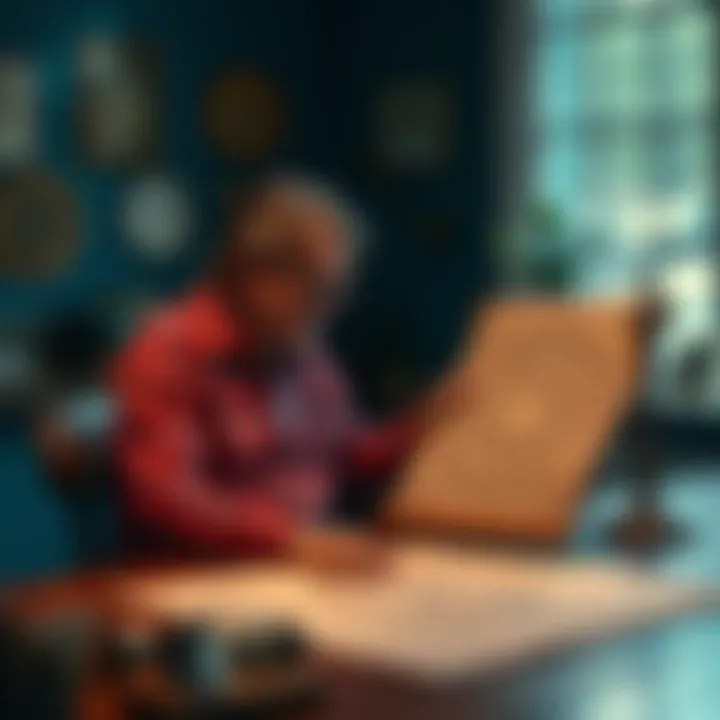 An amateur astrologer sitting at a table with a star chart, looking contemplative as they analyze celestial influences on personal experiences.