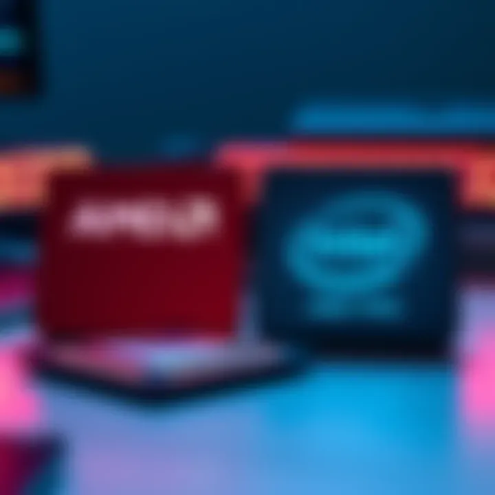 A side-by-side comparison of AMD and Intel chips on a desk, highlighting differences for the 13 Pro