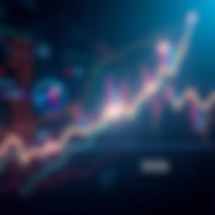 A price chart showing upward trend lines for AMP token with increasing values, symbolizing potential growth by 2026.