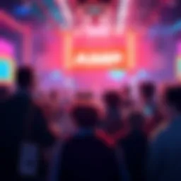 People in a vibrant atmosphere sharing positivity about Amp amid market lows