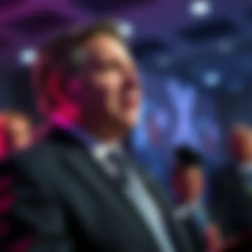 Former Governor Andrew Cuomo speaking at a blockchain event promoting OKX and digital currency awareness