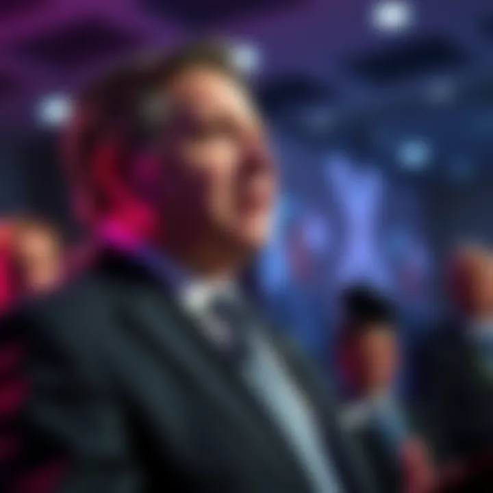 Former Governor Andrew Cuomo speaking at a blockchain event promoting OKX and digital currency awareness