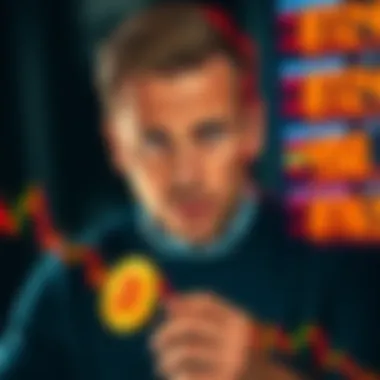 Andrew Tate looking worried with Bitcoin charts showing a downward trend