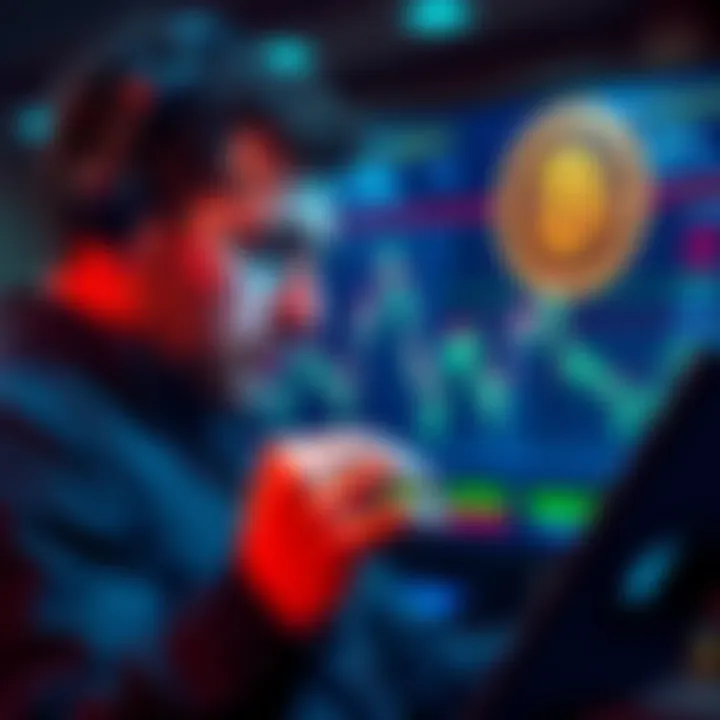 Andrew Tate looking concerned while checking cryptocurrency charts showing Bitcoin's price drop