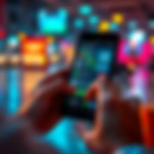 A person using an old Android phone with automation apps displayed on the screen to improve performance.
