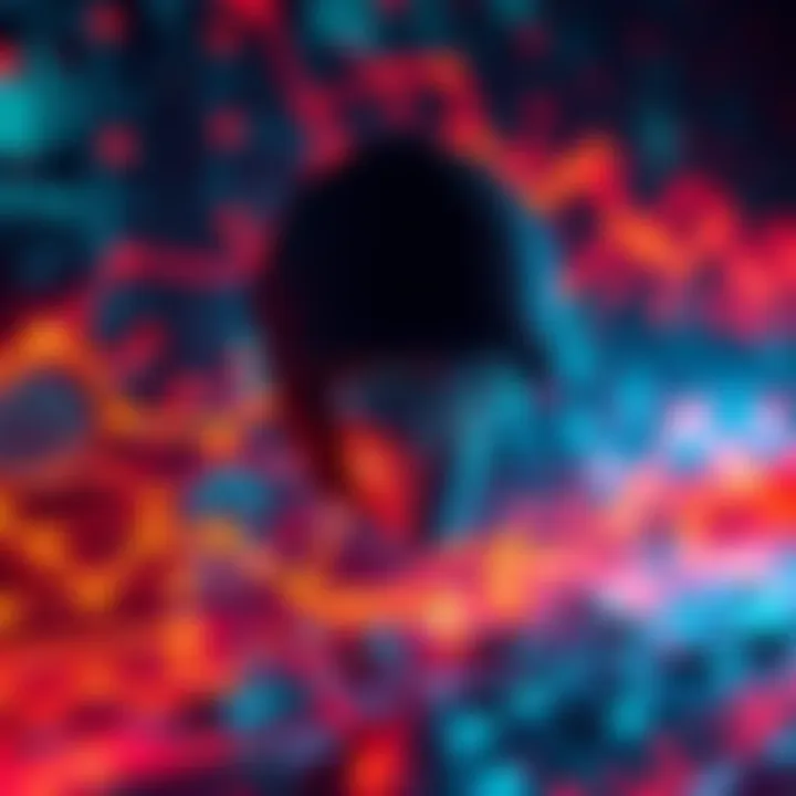 A digital representation of an anonymous proxy and VPN service tailored for AI agents, set against the Solana blockchain background.