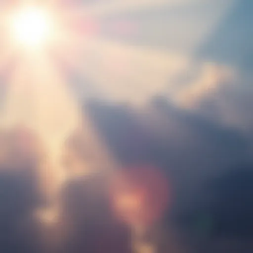Sunlight shining through clouds creating striking anticrepuscular rays