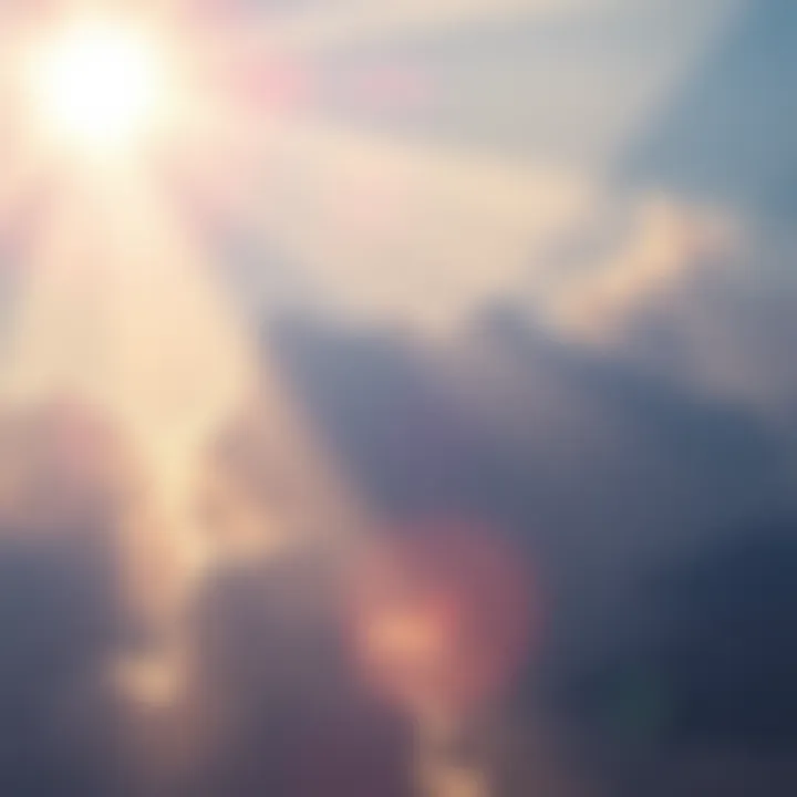 Sunlight shining through clouds creating striking anticrepuscular rays