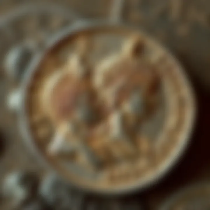 Close-up view of an Antoninianus coin featuring the profiles of Gallienus and Treb Gallus, showcasing their detailed engravings.