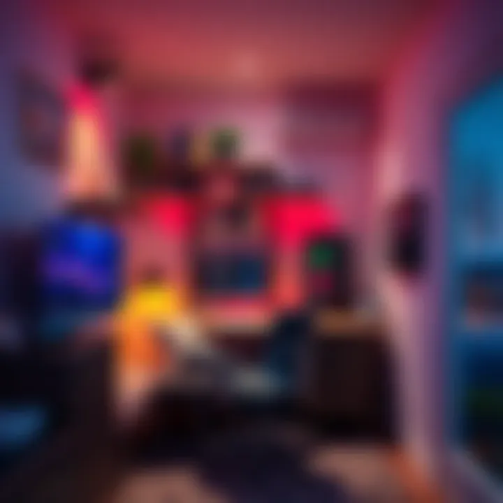 A small apartment room with a computer and mining rig set up on a desk, showcasing the potential for mining cryptocurrency while keeping electricity costs low with included rent.