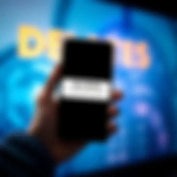 App Update Error Screen A smartphone displaying an error message about an app update issue, showing a prompt that says an update is required, but no new version is available.