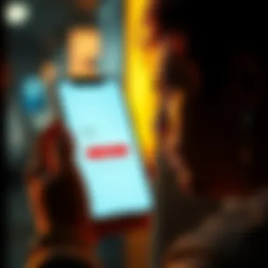 A frustrated person staring at a phone screen displaying a login prompt