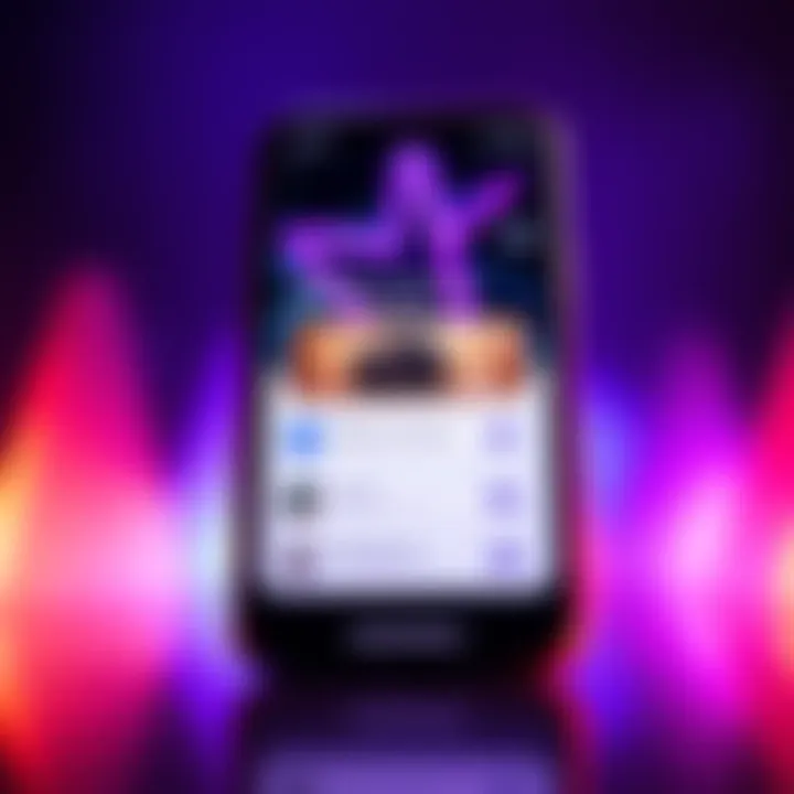 A smartphone screen showing a new app layout with updated features and design elements