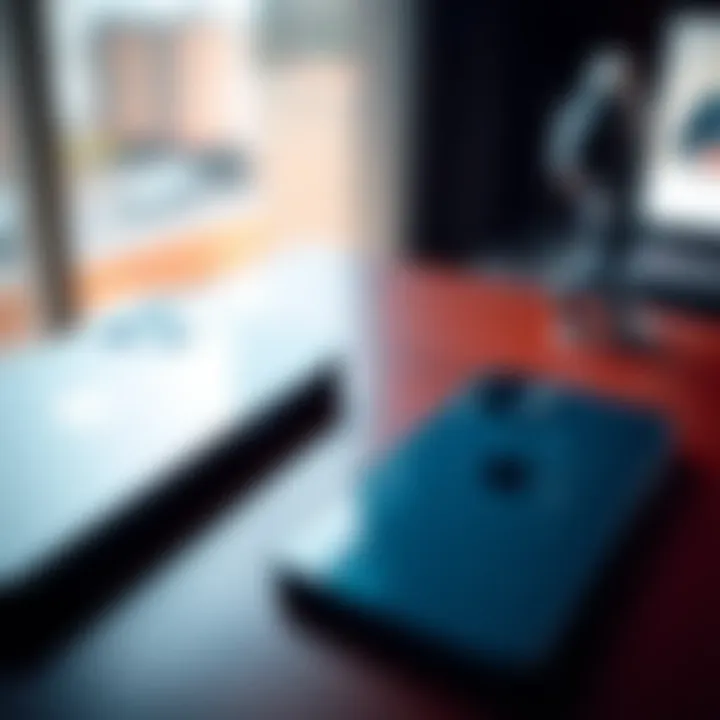 Apple logo alongside an iPhone on a table, representing the end of the iPhone Upgrade Program