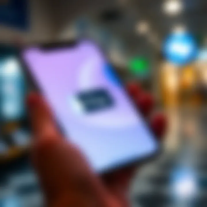 A close-up of a smartphone displaying the Apple Pay app ready for use in the UK.