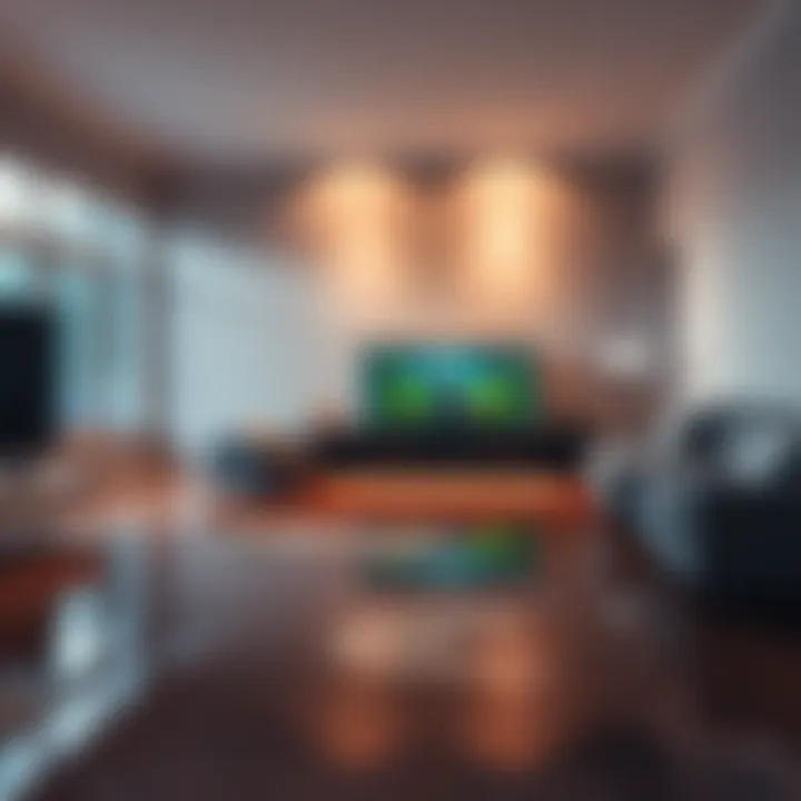 Aquarium Leak Damage A damaged living room with water on the floor and an empty aquarium nearby